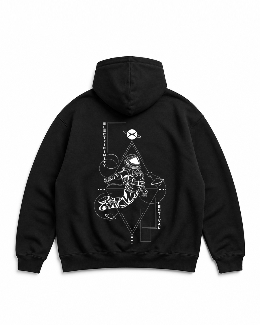 Hoodie Astronaut — Rückansicht mit Astronauten-Print
